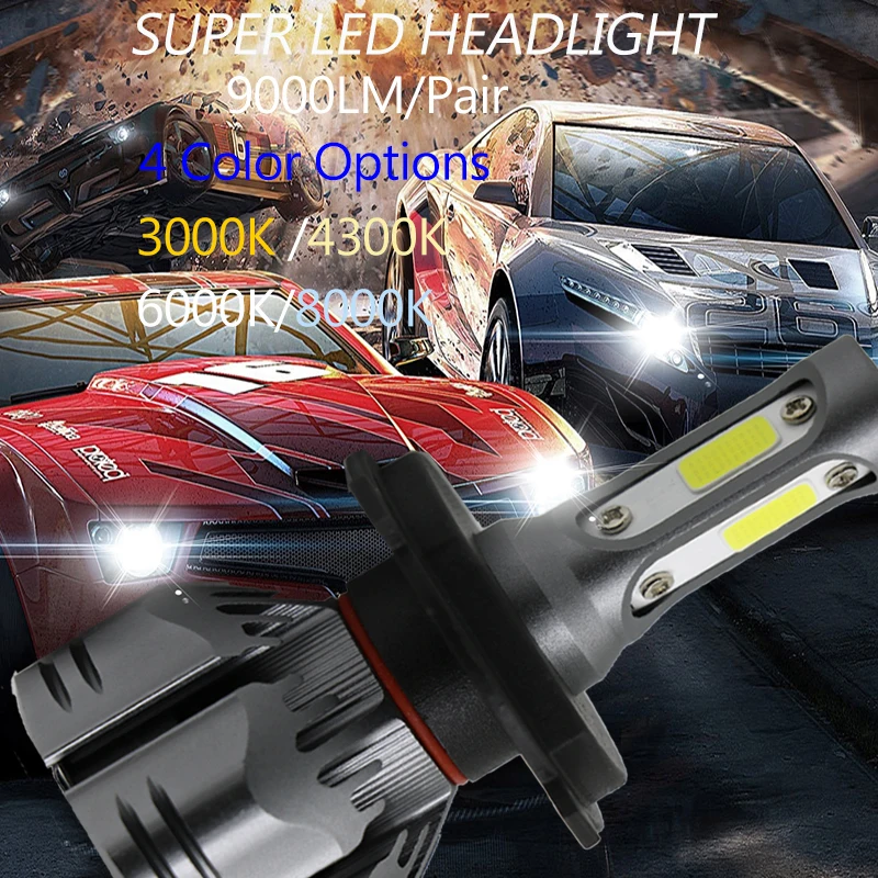 Lâmpada para Farol Automática de Farol de Milha Yamyff Automotivo H11 3000k 6000k 8000k 9000lm h1 h3 9005 Lâmpada 9006 H27 4300k 12v Led h4 h7 3 Automóveis e motos