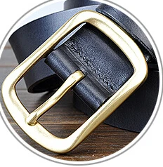 Первый слой воловьей кожи мужские ремни Роскошные Натуральная кожа фирменный ремень для мужчин латунная пряжка ремни для джинсов 3,8x110 см - Цвет: black