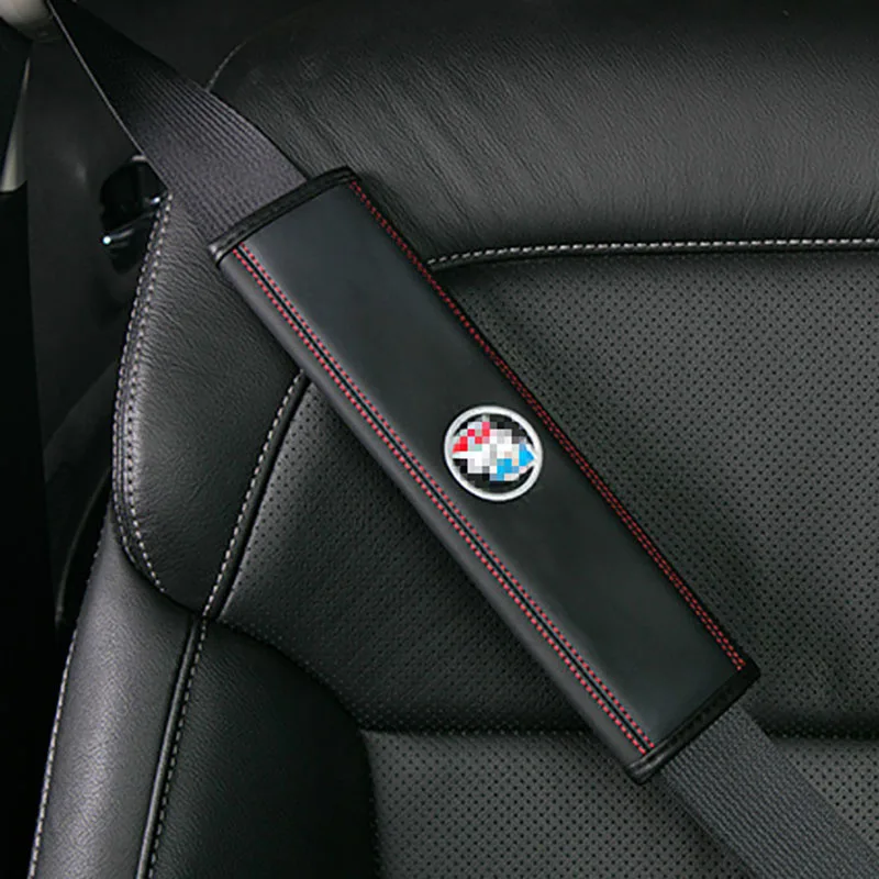 ShinMan 2x Кожаный Автомобильный Ремень безопасности накладка на плечо ремень безопасности накладка на ремень безопасности для Jaguar Toyota Audi BMW Benz Ford - Название цвета: For BUICK