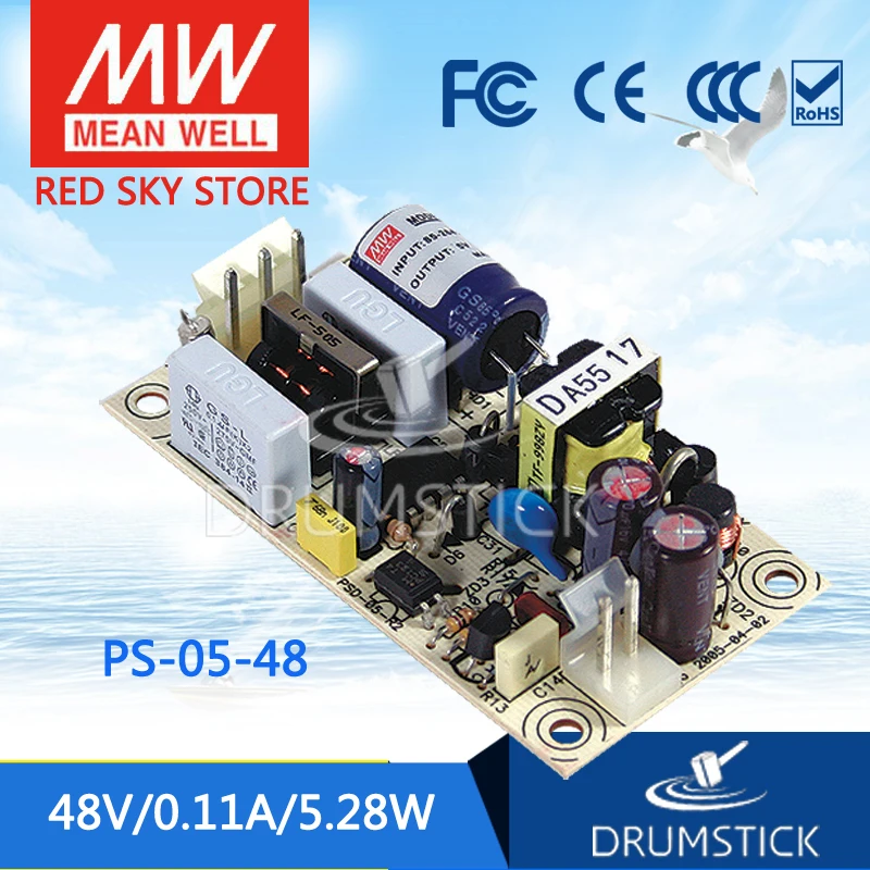 Meanwell хорошо PS-05-48 48 В 0.11A meanwell PS-05 5 28 Вт Один выход импульсный источник питания |