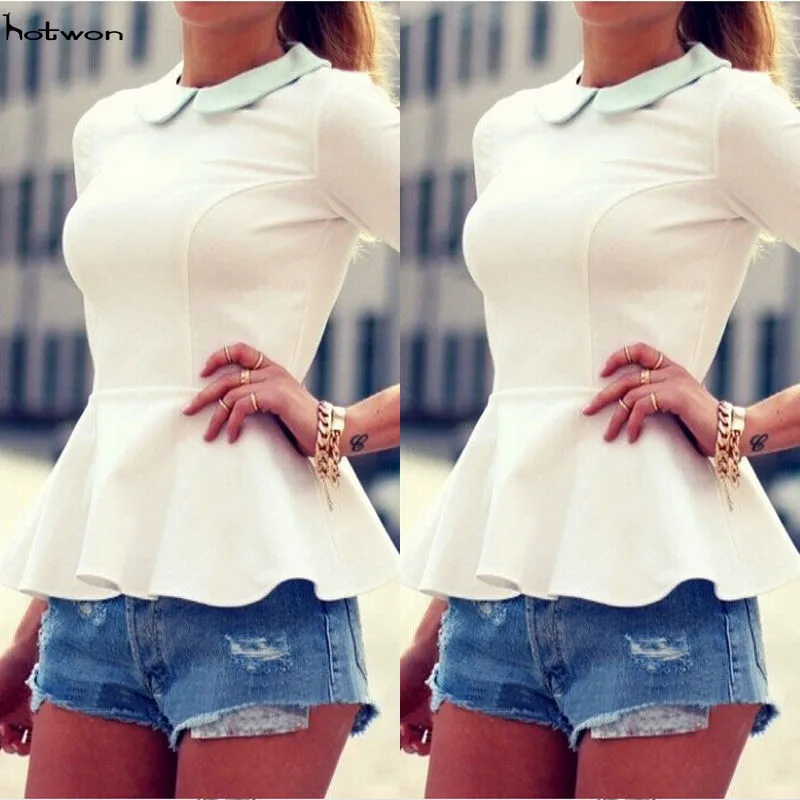 

New Hot Sale Womens Sexy Summer Loose Collar Basic Tops Casual Fashion T-Shirt
