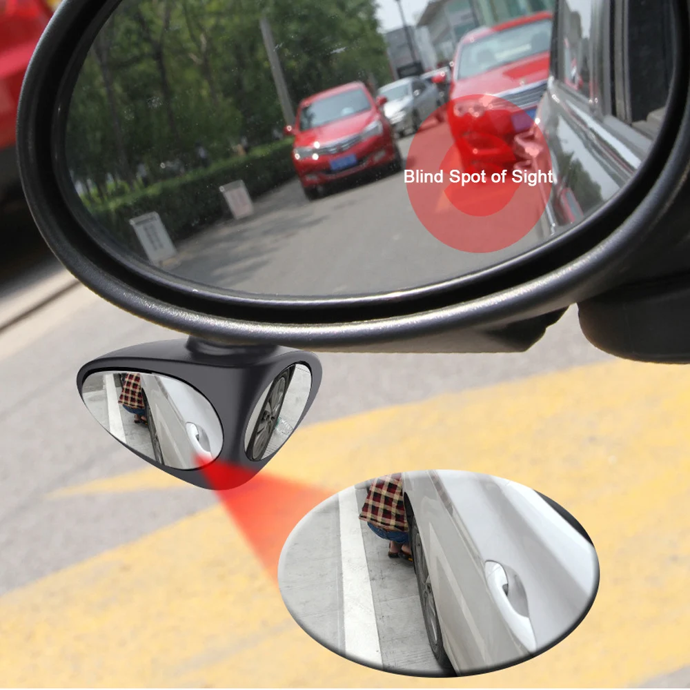 

Car Blind Spot Double Mirror HD Convex Rear View Mirror Wide Angle Visible Front & Rear Wheel Blind Zone Mirror for All Cars