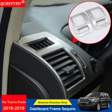 QCBXYYXH Car-styling Car Dashboard Frame Air Conditioning Outle Decorative Cover Sequins Accessories For Toyota Prado 2010-2018