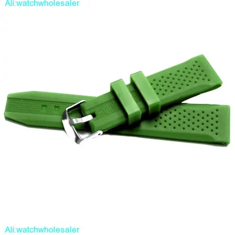 20mm Clover Green Silicone Jelly Rubber Ladies Men Watch Band Straps WB1051O20JB