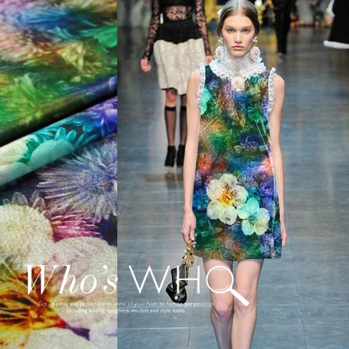 VF004 Korean Velvet Fabric/Florid Flowers' World/Silk Fabric Mulberry Silk 92 Rayon 8 Spandex