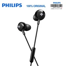 Philips SHE4305 3,5 мм проводное управление в ухо спортивные наушники с шумоподавлением стерео бас HIFI гарнитура для Xiaomi/samsung s8/s9