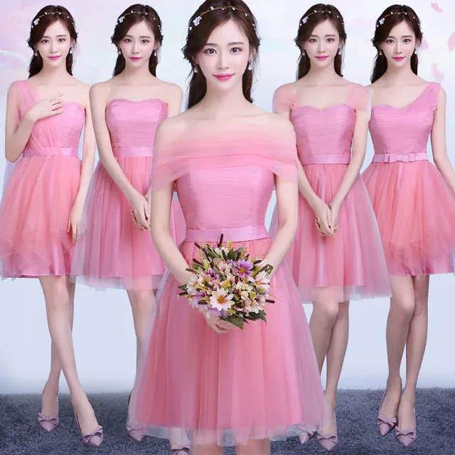 Clean Stock Good Quality One Shoulder Bridesmaid Dress For Wedding Clean Stock Good Quality One Shoulder Bridesmaid Dress For Wedding Party Prom Promotion Sweet Memory Sw180424