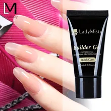 Ladymisty 60 мл полигель для ногтей быстрое наращивание ногтей кристаллический желе полигель для ногтей УФ светодиодный Твердый акриловый строительный гель для ногтей