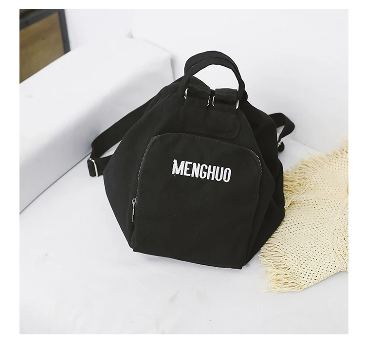Menghuo Solid Color Multifunctional Bag Canvas Backpack Women Mochila School Bag for Travel Backpacks School Backpack for Girls (41)