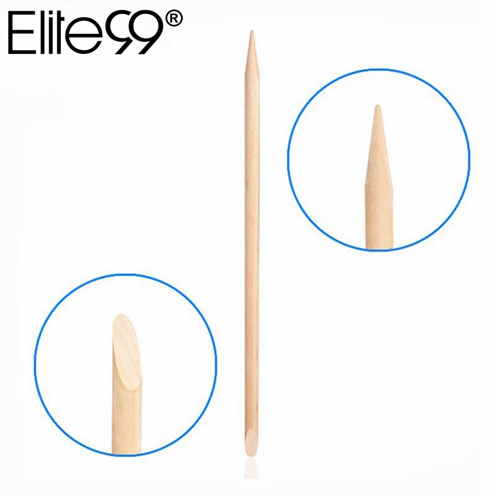 

Elite99 5pieces/lot Cuticle Pushers Original Orange Wood Nail Dead Skin Pusher UV Gel Nail Polish Remover Tool Manicure Tools