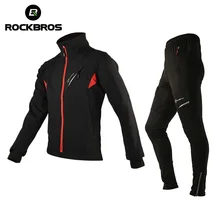 ROCKBROS, Зимние флисовые велосипедные комплекты, велосипедная теплая куртка, мужские велосипедные брюки, ropa ciclismo, зимняя велосипедная одежда, спортивная одежда