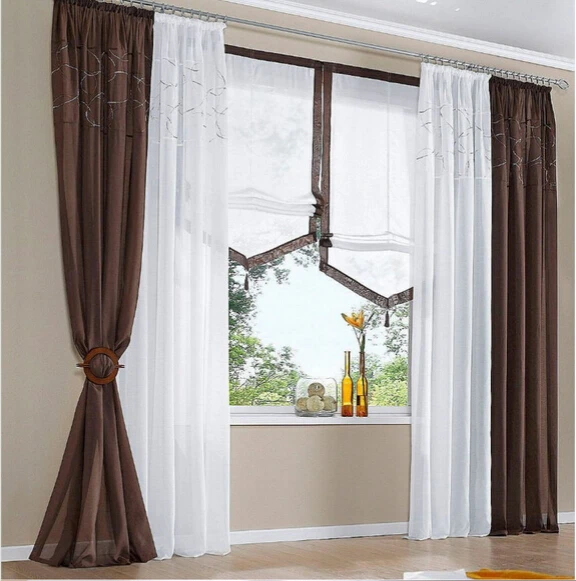Curtains Ideas beige and brown curtains : Popular Brown Voile Curtains-Buy Cheap Brown Voile Curtains lots ...
