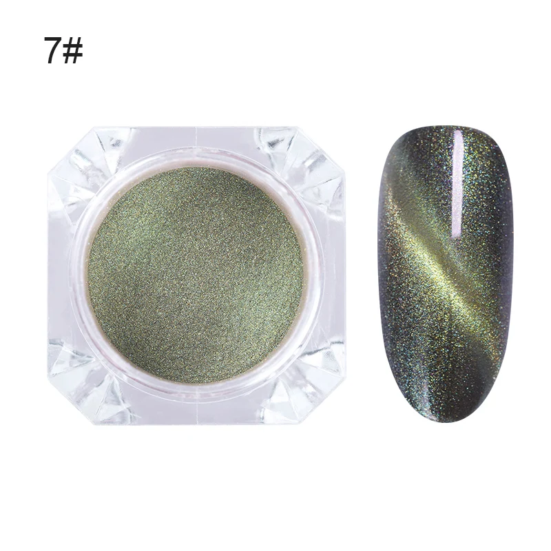 1 коробка 9D кошачий глаз Магнитный порошковый магнит для ногтей красочный дизайн ногтей Блеск пигментная пыль DIY инструмент для украшения ногтей - Цвет: color