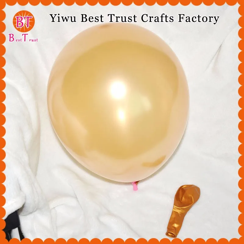 gold 12 inch metallic latex balloon