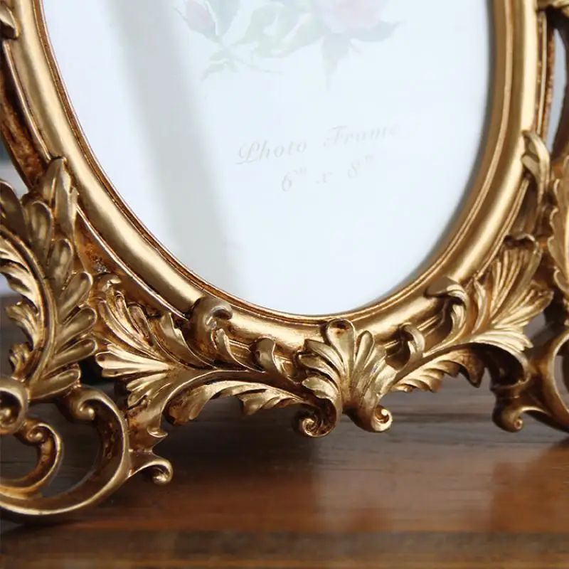 Роскошная декоративная Золотая Корона в стиле барокко, креативная фоторамка из смолы для рабочего стола, фоторамка, подарок для друга, ручная работа, сделай сам, дисплей
