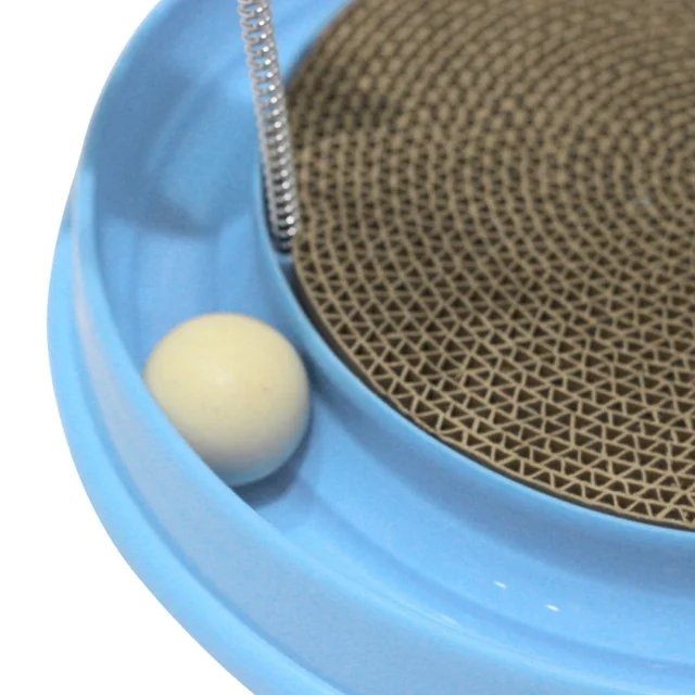 Round Plastic Toys For Cats Corrugated scratch board Toy For Cat Pink & Blue Durable Keep The Cat Ready Cats Toys