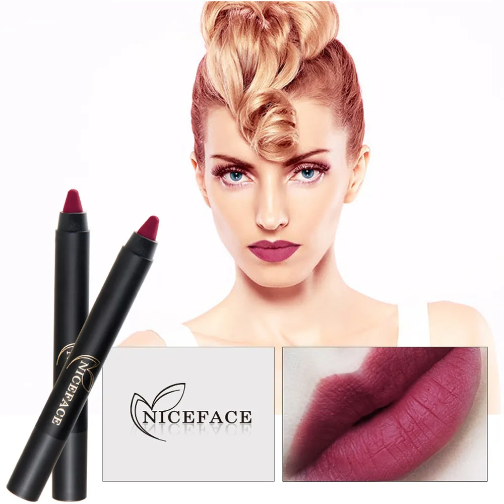 

lipstick pen crayon ladies sexy beauty makeup waterproof long-lasting non-stick cup Barra de labios Matte