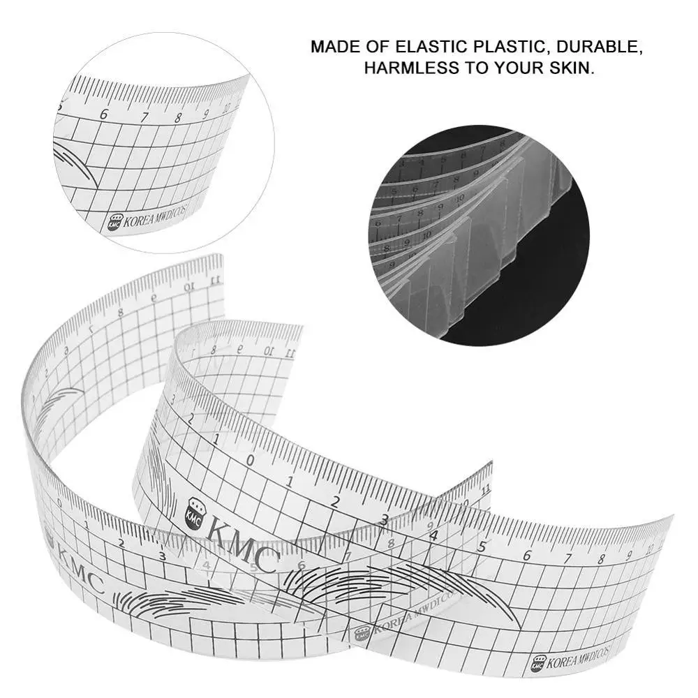 10 шт., эластичная пластиковая одноразовая линейка для татуировки бровей, наклейка для перманентного макияжа, микроблейдинг, трафарет для бровей, тату, поставка