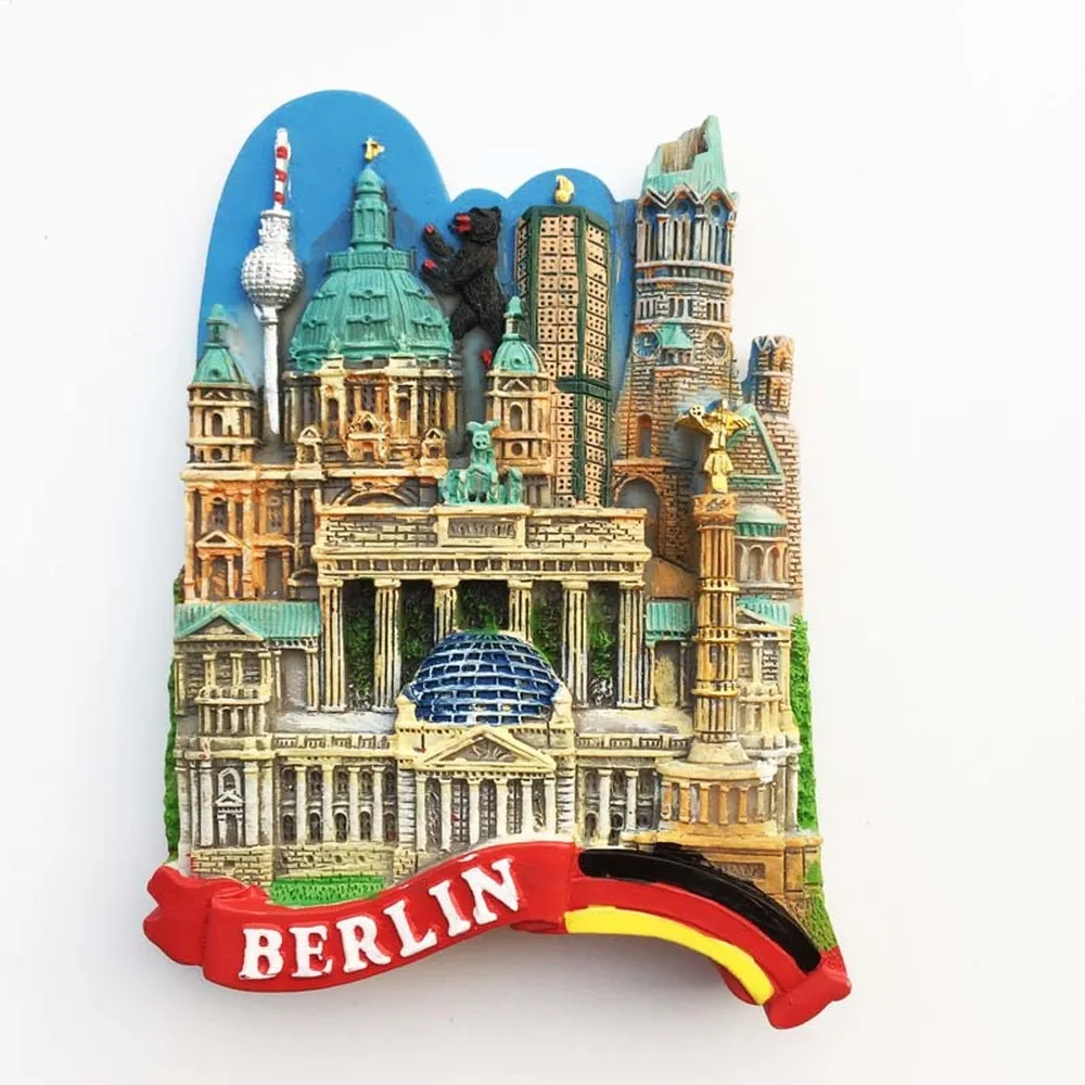 

BABELEMI 1pcs Creative Germany Berlin Famous Landmark Resin Refrigerator Magnetic Stickers Decorative 3D Stickers Fridge Magnet