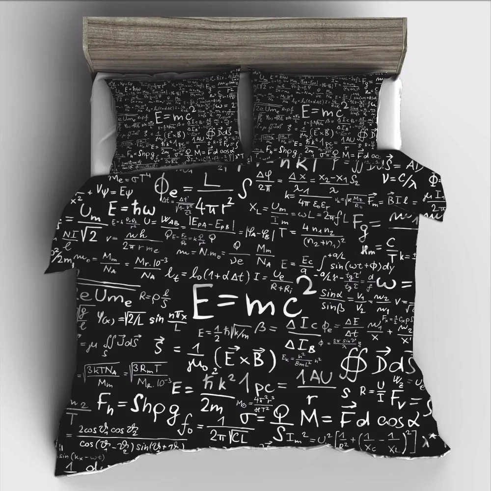 AHSNME Geek Einstein's E = MC2 Комплект постельного белья высокого разрешения с принтом пододеяльник для RU AU EU King двойной размер рынок jogo de cama