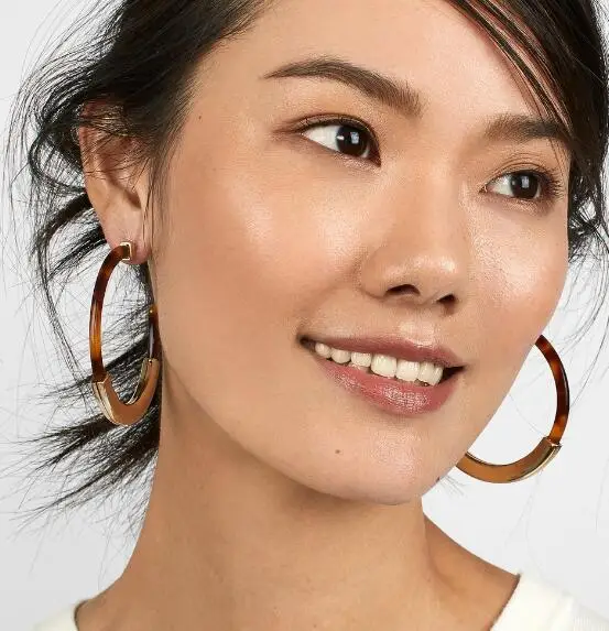 

European and American earring alloy acrylic acetate plate C-shaped earrings simple exaggeration of women's earrings