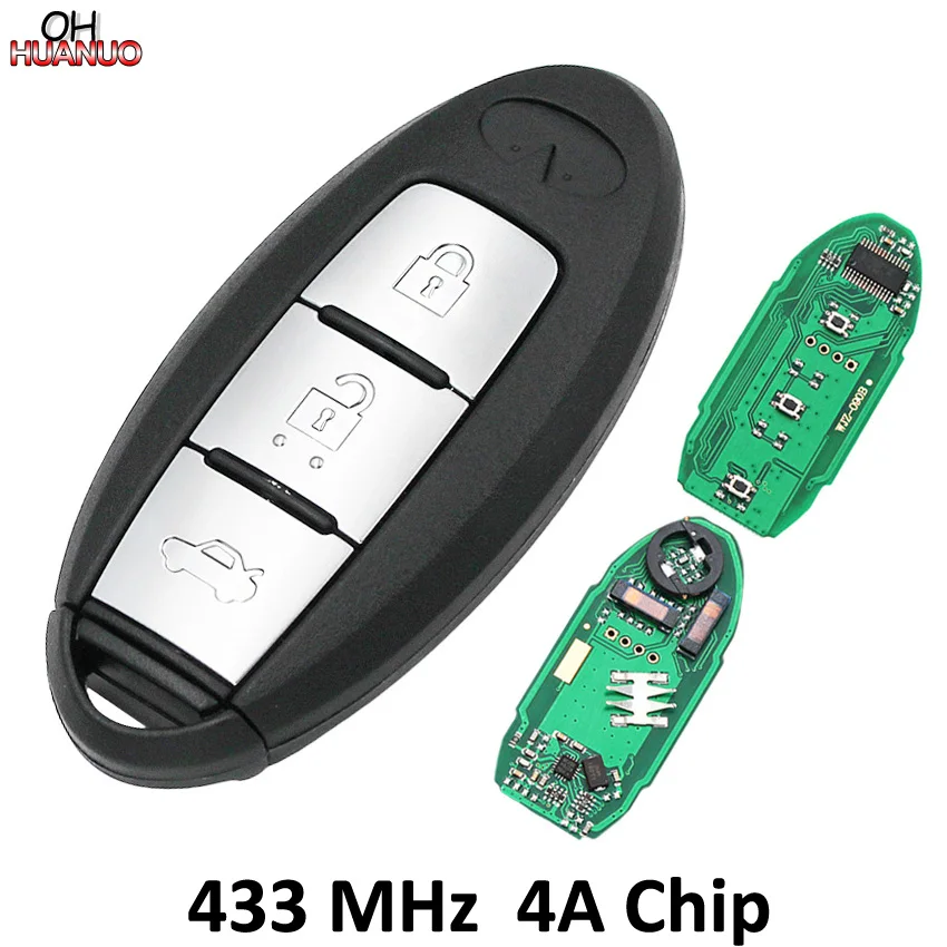 New Smart Remote Key Fob 3 Button 433MHZ with 4A Chip for Infiniti Q50