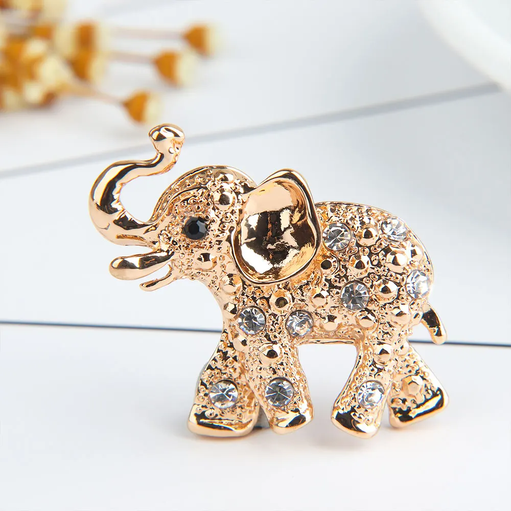 

1Pc Elephant Shape Metal Brooch Fashion Rhinestone Dress Banquet Brooch Lapel Pin Women Wedding Jewelry Gift Accessorise