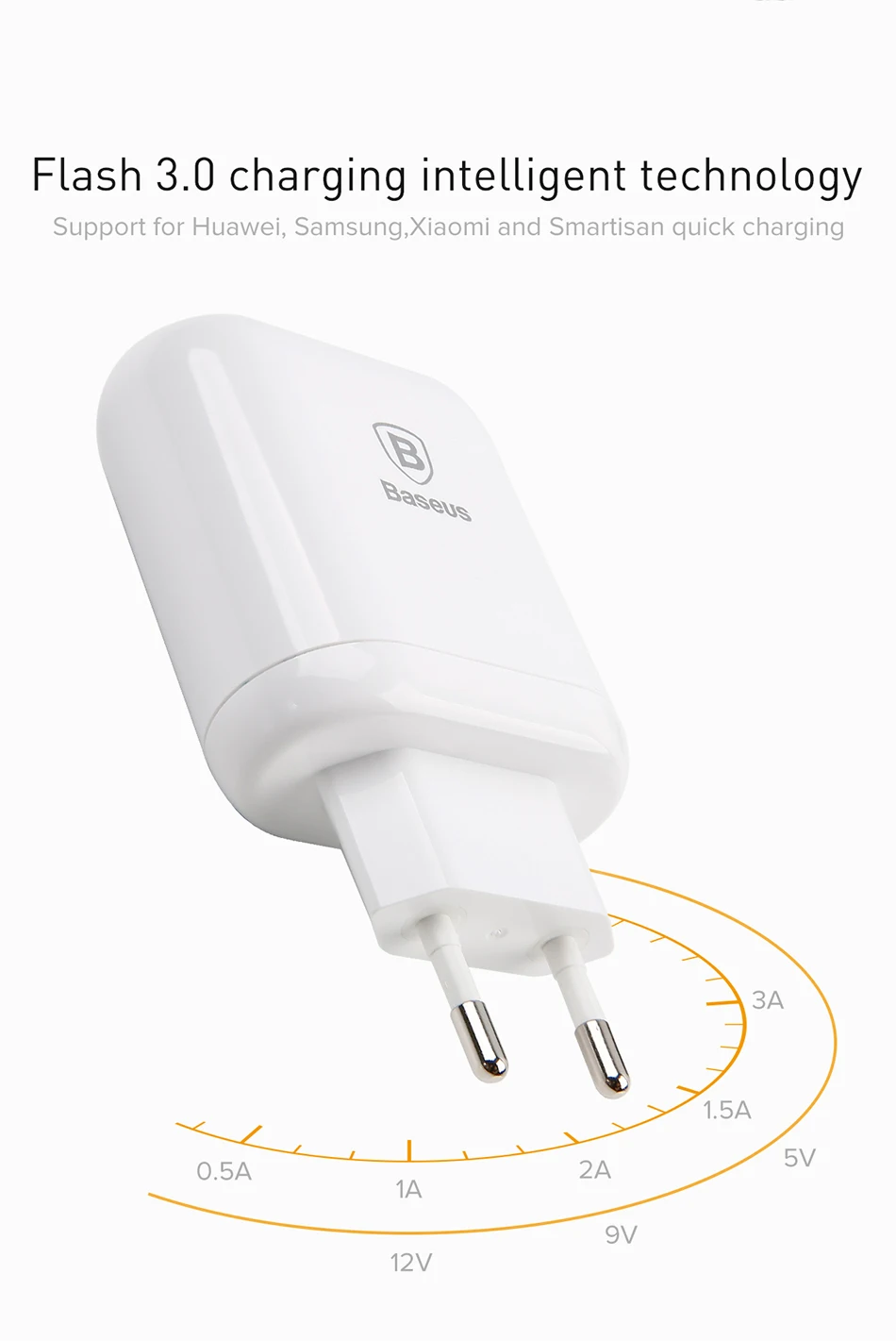 Baseus 18 Вт Быстрая зарядка QC 3,0 USB зарядное устройство для samsung Xiaomi Phone Adapter EU Plug дорожное настенное зарядное устройство для iPhone зарядное устройство