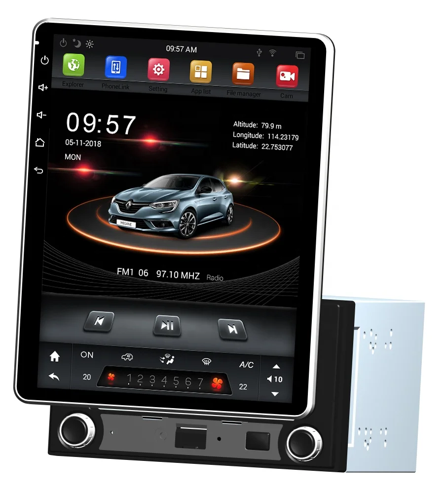 

Rotatable Tesla style Screen 2 din 9.7" Quad Core Android 7.1 Universal Car dvd Player RDS Radio GPS Bluetooth WIFI Mirror link