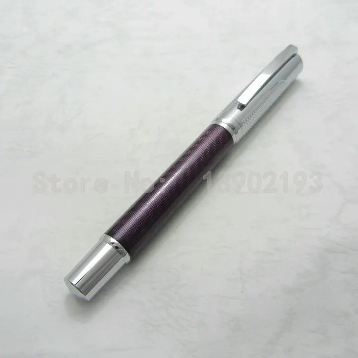 Тяжелая ручка Fuliwen металлический чехол офисные принадлежности авторучка - Цвет: Фиолетовый