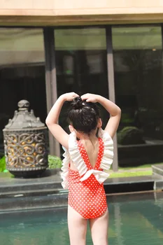 

Children's swimsuit girls' baby lovely one-piece bathing suit big child princess girl's skirt type sunscreen swimsuit