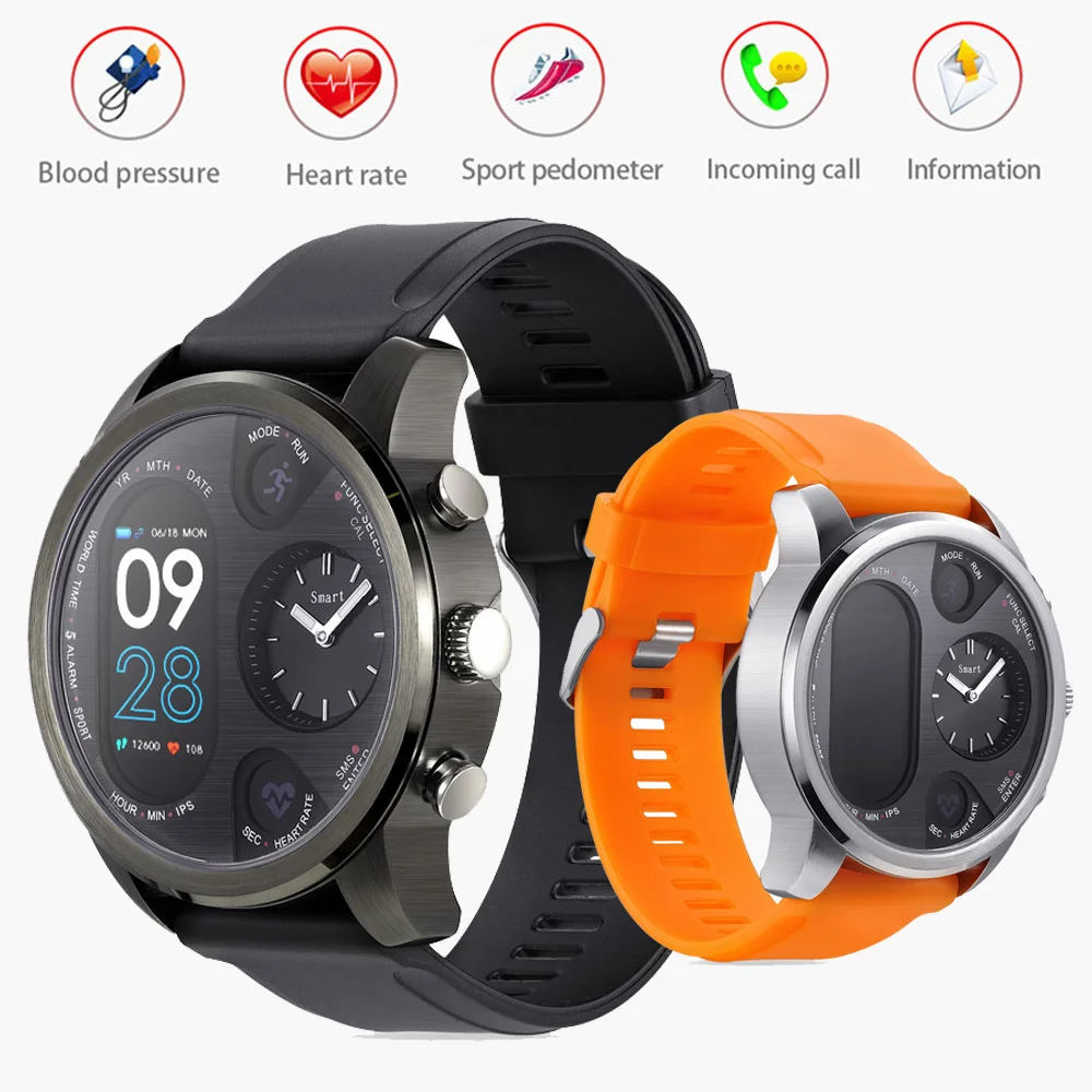 

RUIJIE 5ATM Waterproof Fitness Tracker Smart Watch Blood Pressure Oxygen Heart Rate Monitor Women Men Smartwatch Dual Time Zone