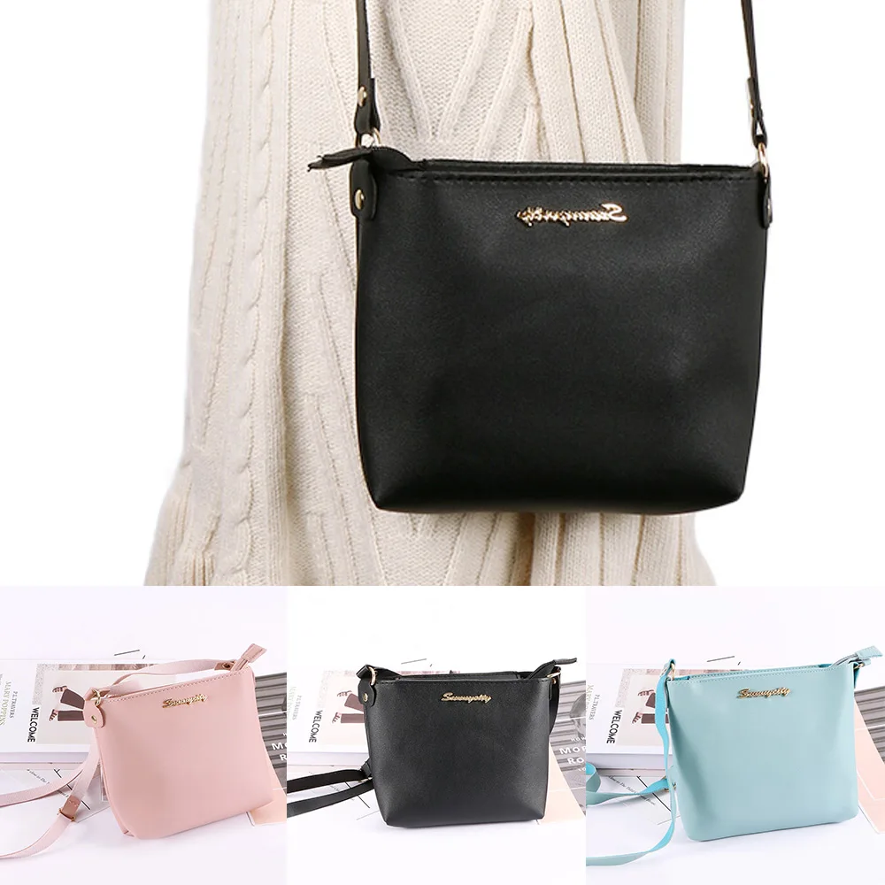 

Women Solid Wallet Zipper Ladies Leather Shoulder Bag Crossbody Bag Messenger Phone Coin Bag Small korean Style