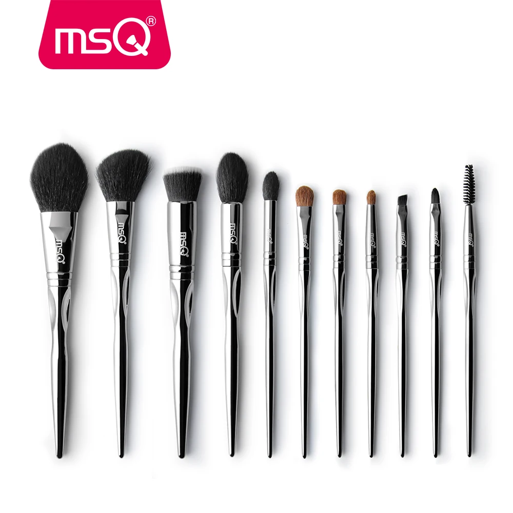 

MSQ 11pcs Makeup Brush Set Powder Foundation Blusher Eye Shadow Eyebrow Make Up Brush Set Chic Plastic Handle