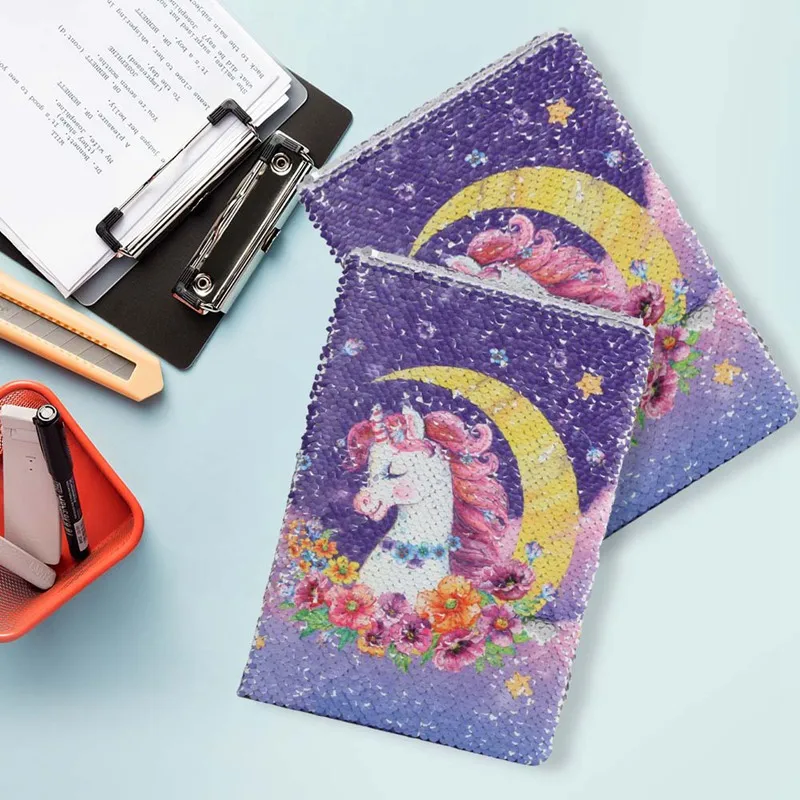 Cute Unicorn Reversible Sequin Notebook