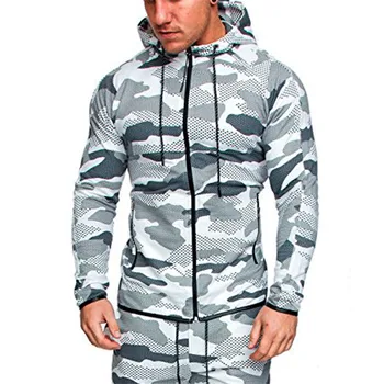 

2019 New Camouflage Coats Men Hooded Cardigans Hoodies SweatshirtsTops Sweatshirt Cardigans Plus Size