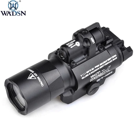 Wadsn Surefir Ultra Laser Vermelho Led Lanterna Tática Caça Arma 20mm Picatinny Weaver Ferroviário X400u Luz