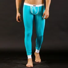 WJ Брендовые мужские кальсоны, теплые штаны, тонкие эластичные мужские Модальные трусы с низкой талией, сексуальное мужское нижнее белье, обтягивающие леггинсы, кальсоны