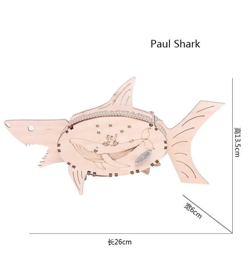 DIY 3D Деревянный динозавр рыба Megalodon Акула игра-головоломка сборка музыкальная шкатулка игрушка подарок для детей и взрослых механические Transmiss - Цвет: C