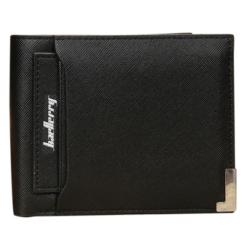 

FGGS-baellerry men's PU leather creative cross-pattern removable card bit wallet black cross-style:10*12cm