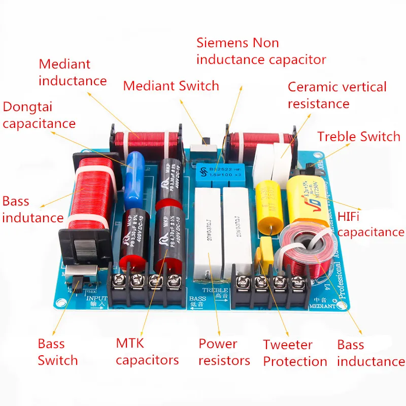 AIYIMA 1 шт. 350 Вт 3 способа кроссовер аудио Плата твитер+ медиант+ делитель частоты басов для 4-8Ohm DIY KTV сценический динамик фильтр