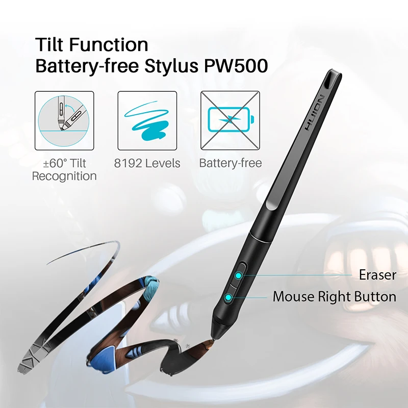 HUION kamvas Pro 20 2018 19 53 дюймов 8192 уровней ручка без батареи планшет монитор графика для