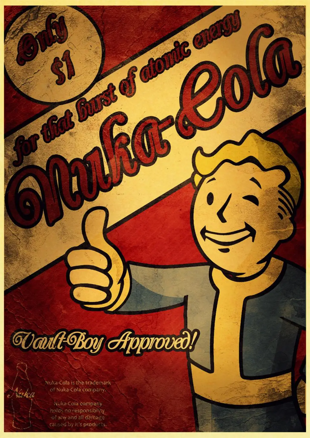 Винтажный бумажный постер Fallout 234 Nuka Cola настенная живопись украшение для дома 42x30