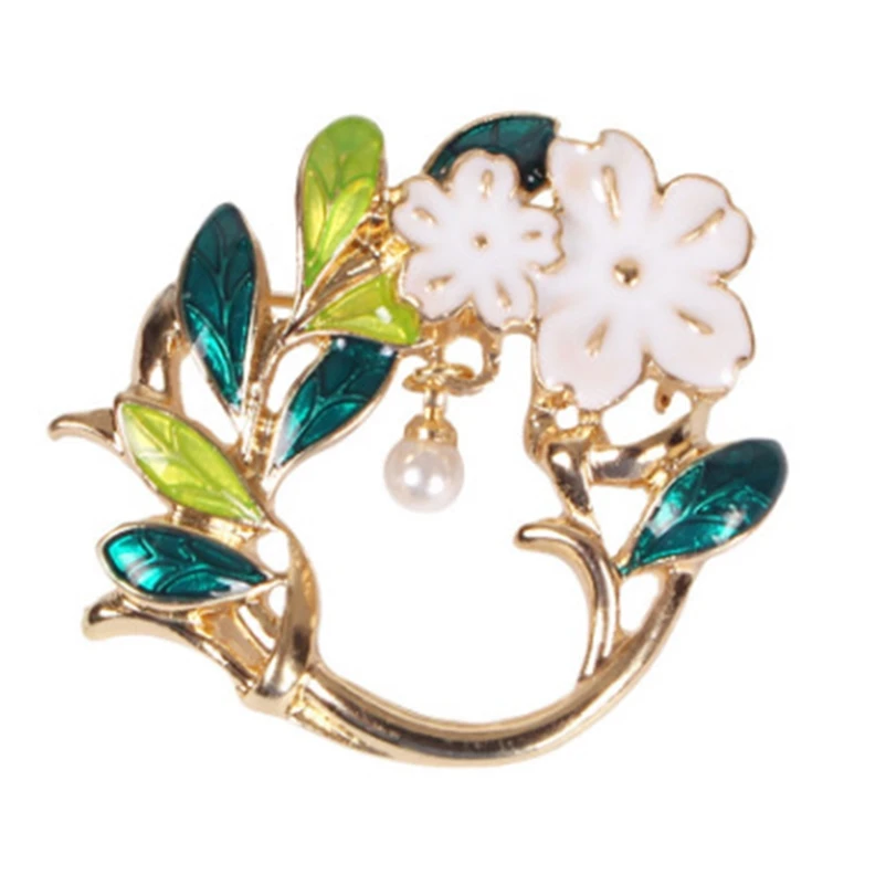 

Elegent Flower and Leaves Brooches New Fashion Pin for Glasses Vintage Jewelry Accessory Gifts for Women