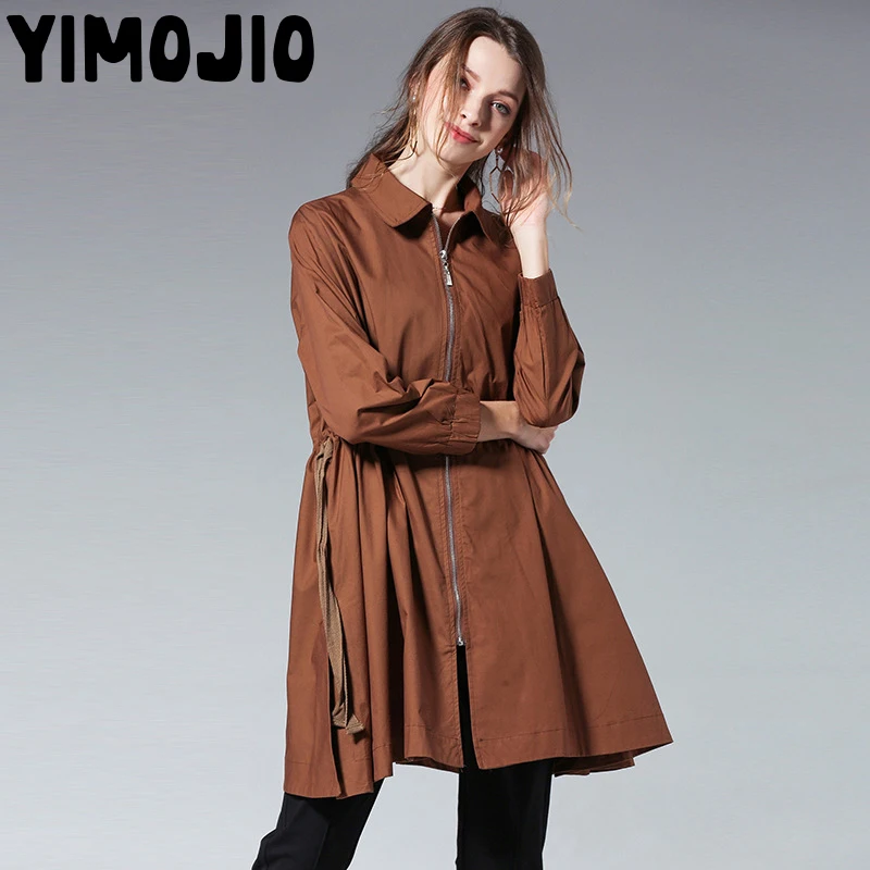 Trench coat Long Trench Spring coat women Casual Slim Trench coat for women Elegant Outside X-long Skirt coat Streetwear Zipper