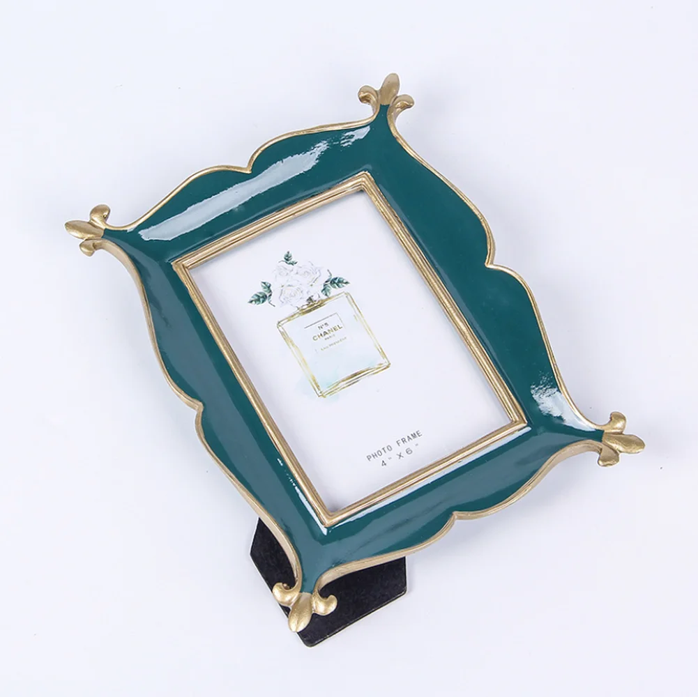 Retro Green Photo Frame European Creative Wedding Photos 6 Inch Resin Photo Frame Home Decorations Picture Frames