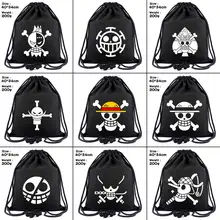 Цельные Луффи Ло холщовые Сумки на шнурке аниме рюкзак-Чоппер Женская мода косметический контейнер Повседневная пляжная сумка обувь сумка