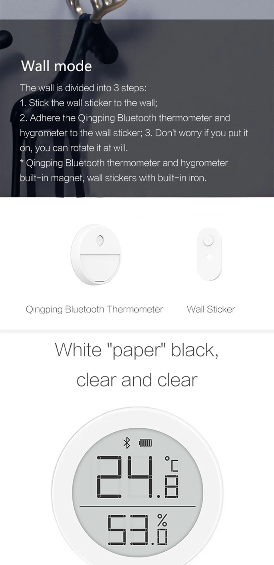 3.16.3Xiaomi Clear Grass Bluetooth Temperature Humidity Digital Thermometer Moisture Meter Sensor LCD Screen Smart Mi Home 