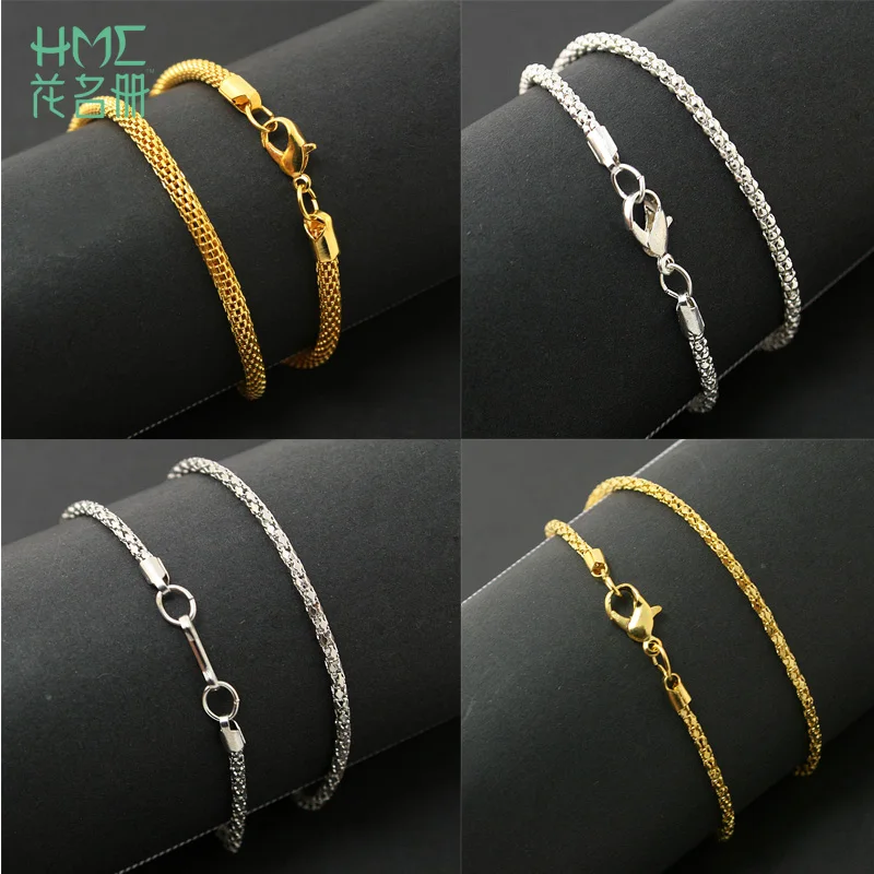 

Lobster Chains 42CM Gold/Silver/Rhodium Color Metal Iron Chains Connector Bulk for Diy Bracelet Necklace Jewelry Findings Making