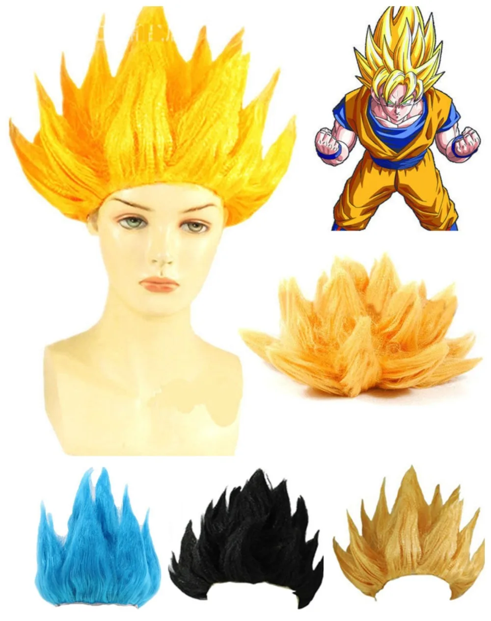 Лидер продаж лучший подарок на вечеринку Dragon ball Z косплей парик Гоку Супер Saiyan Аниме Костюм Вечерние наряды костюм для взрослых женщин